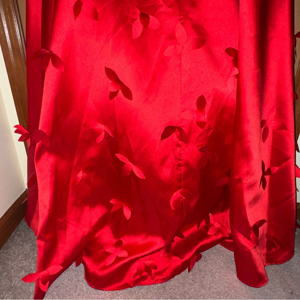 NWT B. Smart Red Satin Maxi Dress Size 0 - Picture 14 of 15